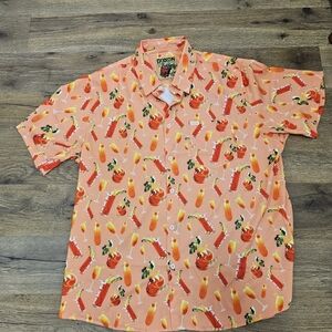 Dixxon Flannel Co Shirt Mens 2XL Orange The Hang Over Short Sleeve Button Up